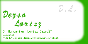 dezso lorisz business card